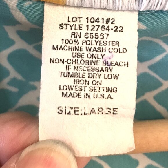 Silver Threads Windbreaker Jacket: Vintage 70s Lightweight Zippered Turquoise L - Picture 9 of 10